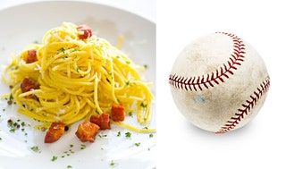 La imagen puede contener pasta y espaguetis