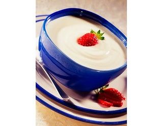 La imagen puede contener comida, postre y yogur