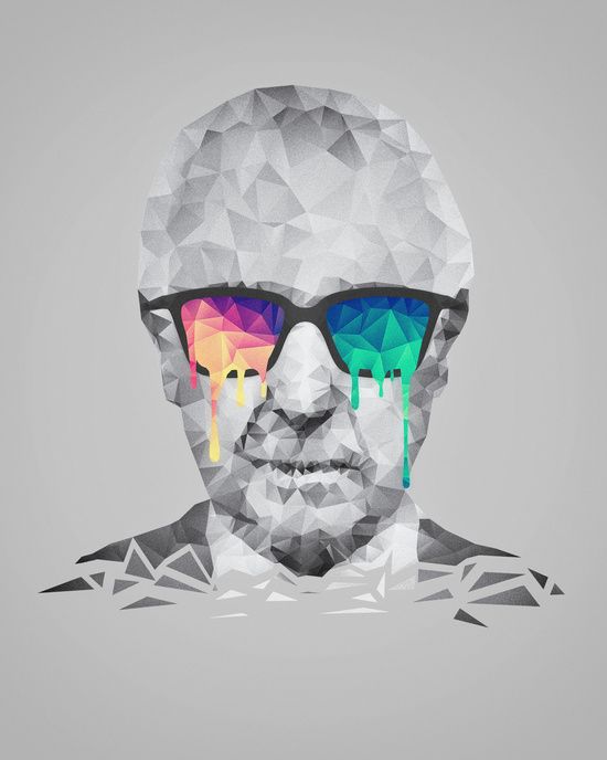 Albert Hofmann - Psihedelični poligon, nizkopoligentaren, avtor Badbugs_art