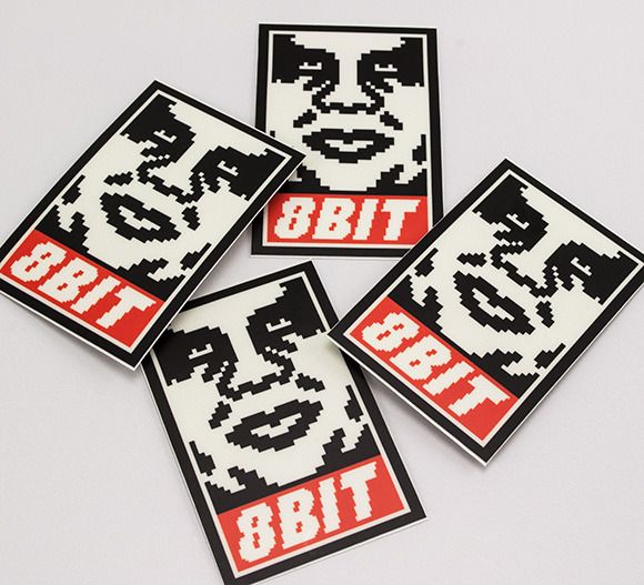 8Bit Obey pegatinas