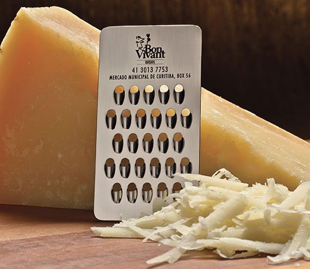 Tarjeta de visita de rallador de queso