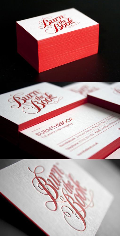 Tarjetas tipográficas rojas