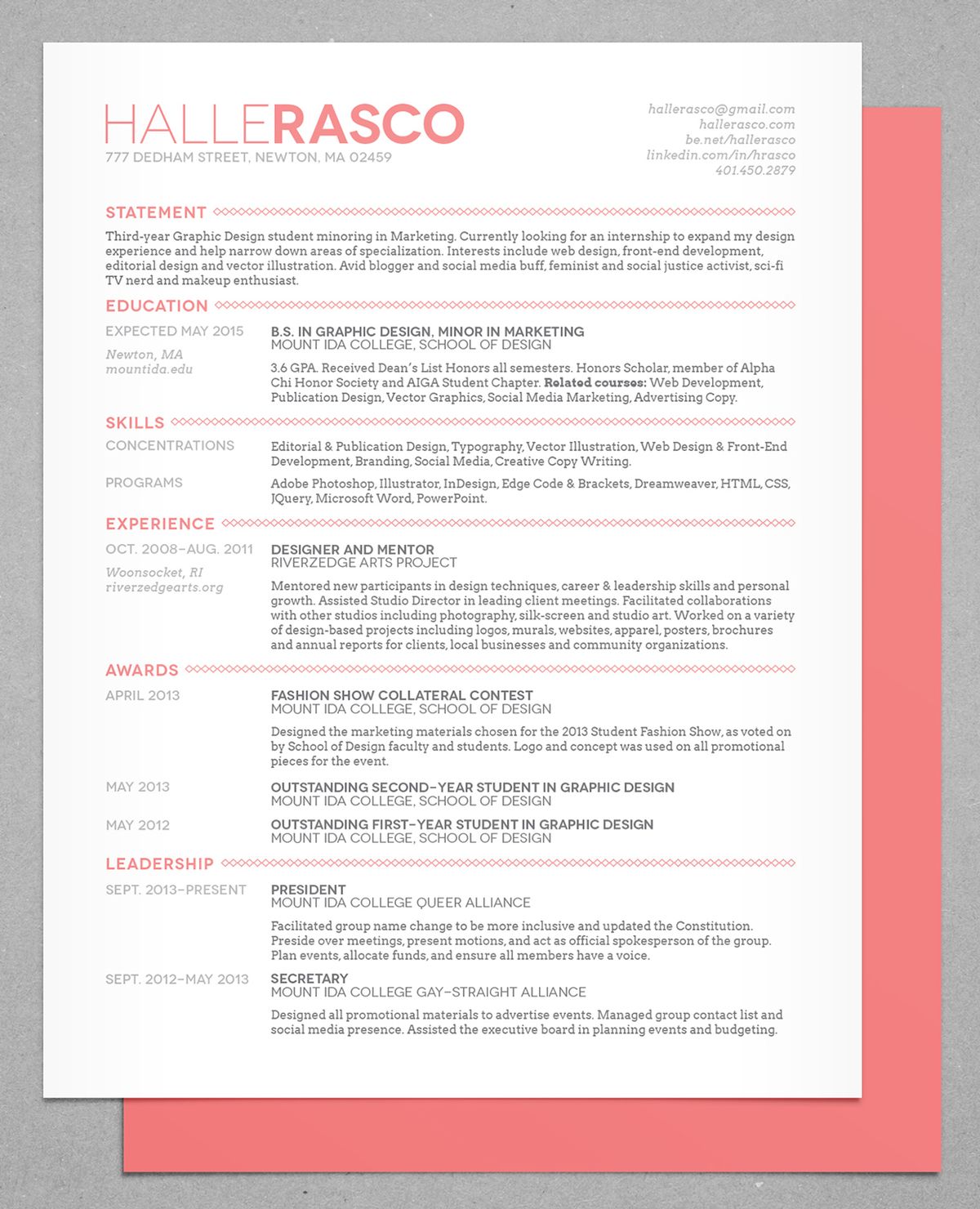 Currículum de Halle Rasco