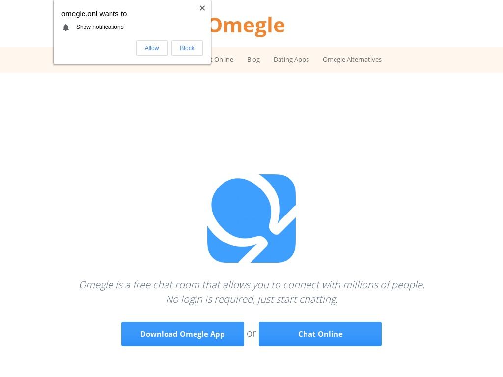 „omegle“ svetainės ekrano kopija