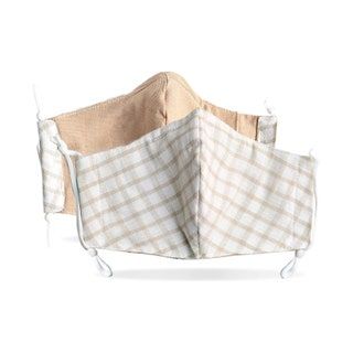 mascarillas beige a cuadros