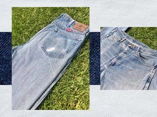 Den här bilden kan innehålla Kläder Klädbyxor Denim och jeans
