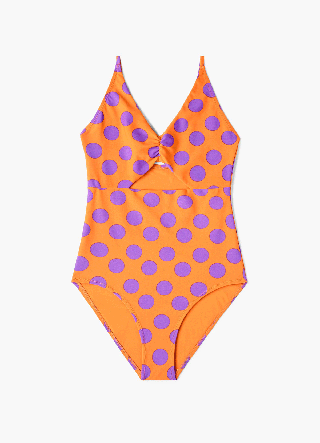 Bild kann Kleidung Kleidung Bademode Textur Polka Dot und Bikini enthalten