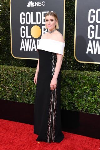 Greta Gerwig nimmt an den 77. jährlichen Golden Globe Awards teil