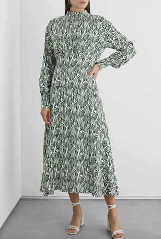 Iris Ink ZebraPrint krep midi obleka