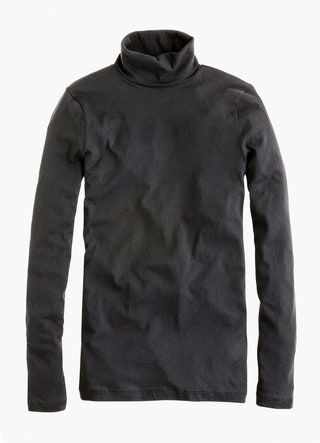 Camiseta negra con cuello alto de tejido de J.Crew