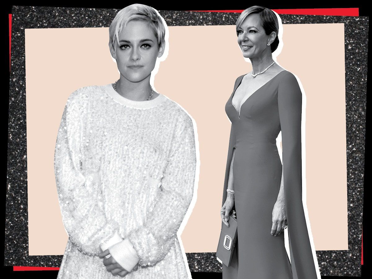 La imagen puede contener Ropa Vestimenta Manga larga Persona humana Allison Janney Vestido y Mujer