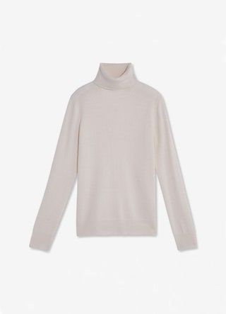 Jersey de cuello alto blanco de cachemira Joe Fresh