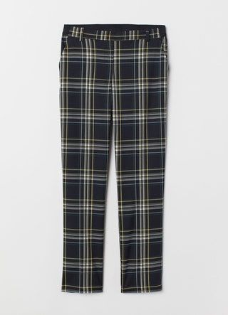 Pantalones de vestir de cuadros azules de HM
