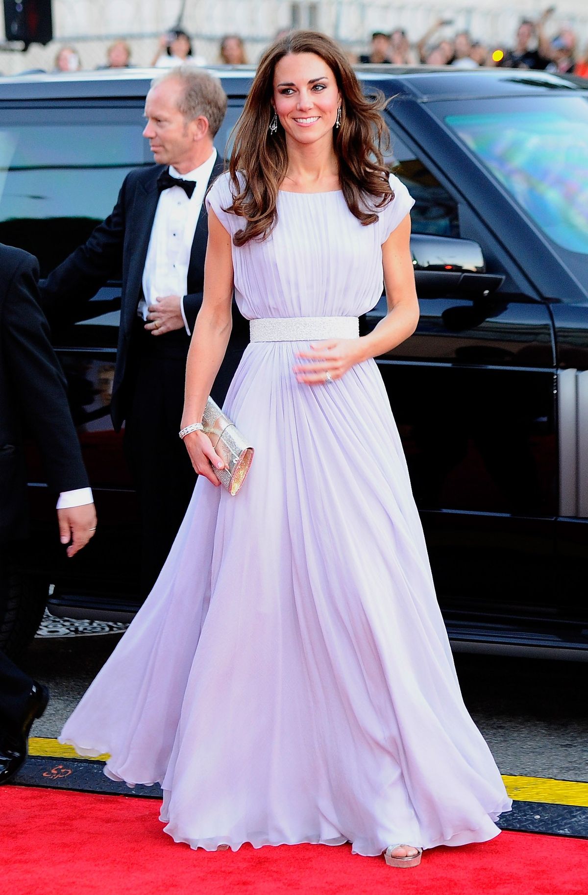 Kate Middleton atvyksta į renginį Los Andžele 2011 m. liepos mėn.
