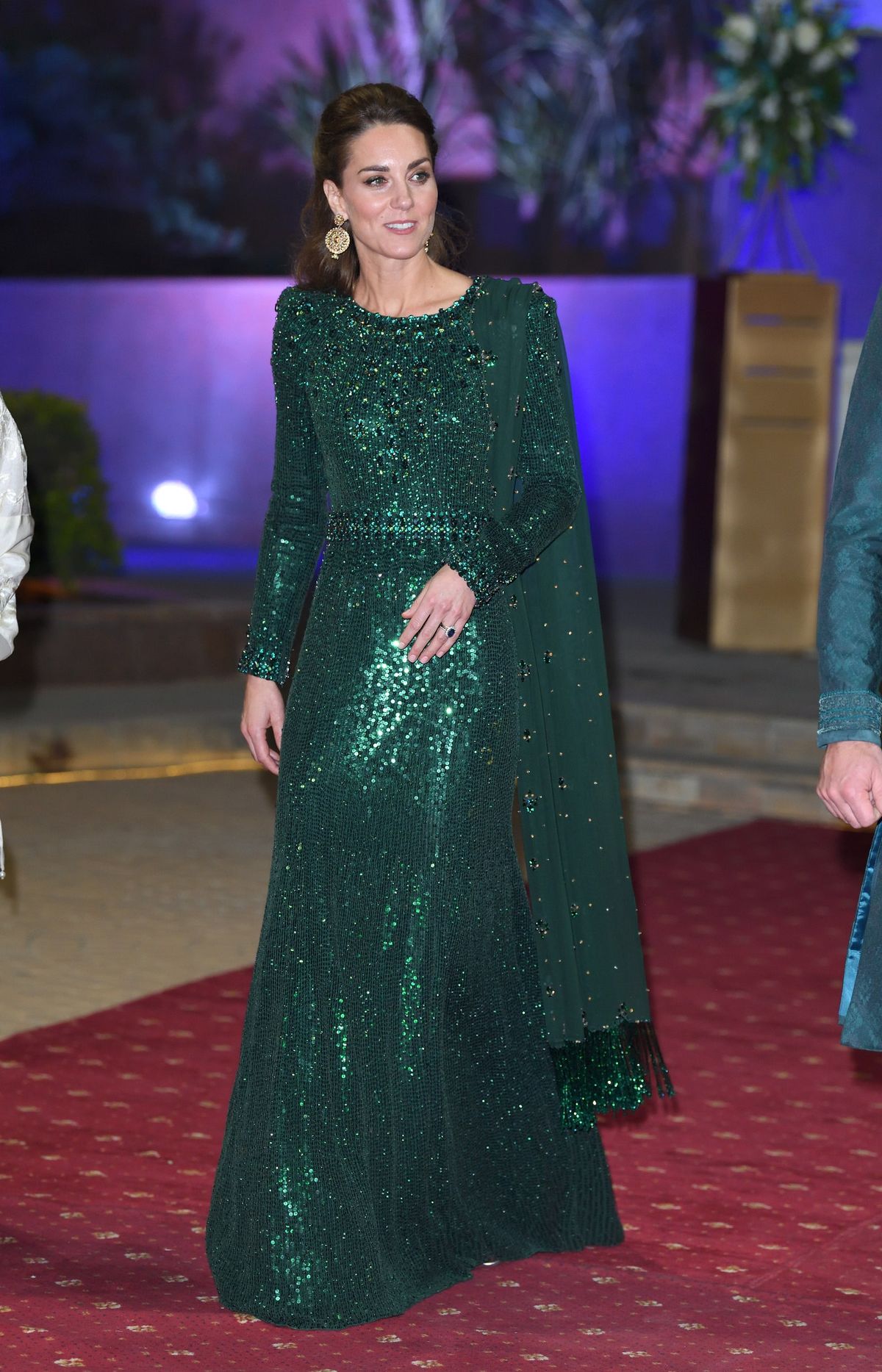 Kate Middleton 2019 m. spalį dalyvauja priėmime Pakistane.
