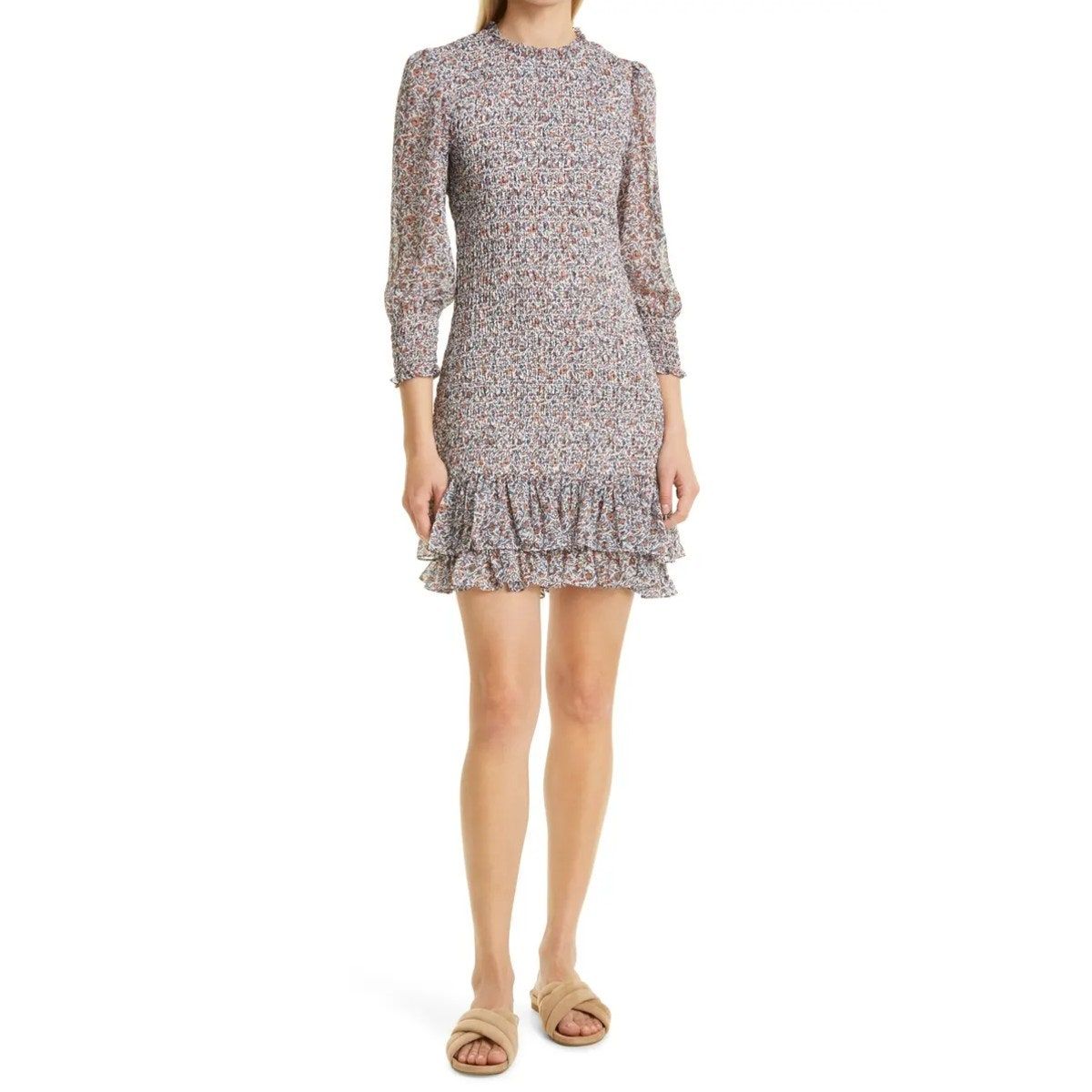 Minivestido estilo blusa con estampado floral Farha de Veronica Beard