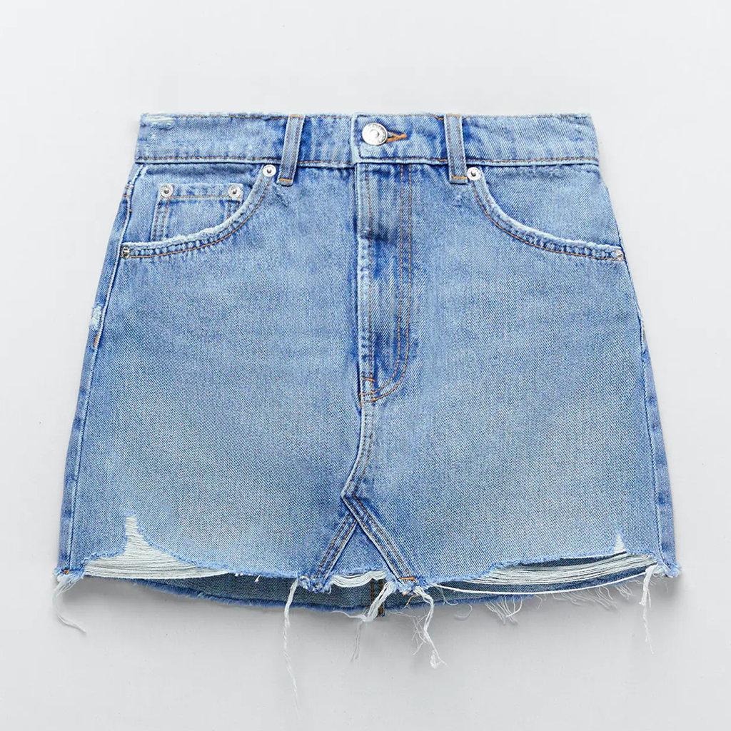 Jeans-Minirock im Used-Look