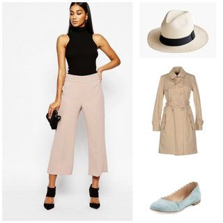 Slika lahko vsebuje Clothing Apparel Bia Human Person Footwear in kaki