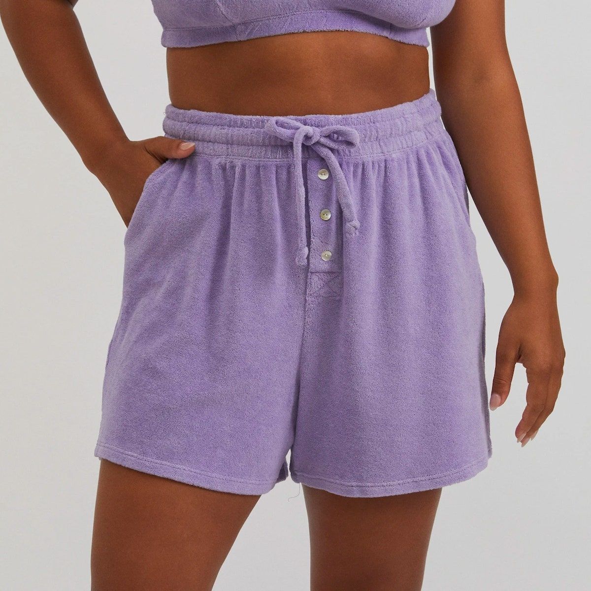pantalones cortos de lavanda