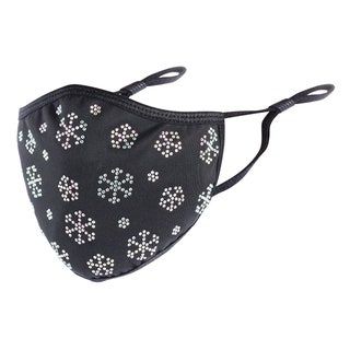 Natalie Mills schwarze Gesichtsmaske mit Strass-Schneeflocken