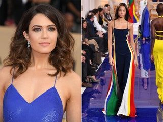 Esta imagen puede contener Persona humana Moda Mandy Moore y Premiere