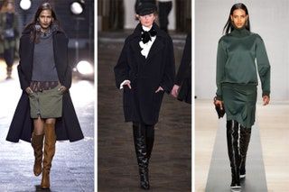 画像には、Grace Mahary Clothing Apparel Coat Human Person Suit Overcoat Footwear Skirt and Saskia deBrauwが含まれている場合があります