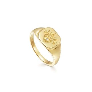 goldener Siegelring mit Herzdesign