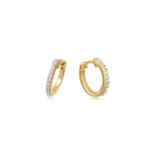goldene Pave-Huggie-Ohrringe