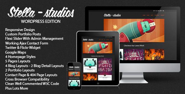 Plantilla WordPress adaptable de Stella Studios