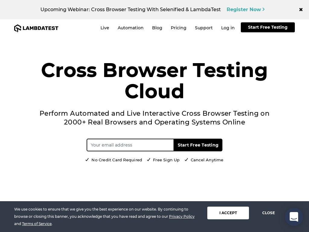 lambdatest - Nube de pruebas de navegador cruzado