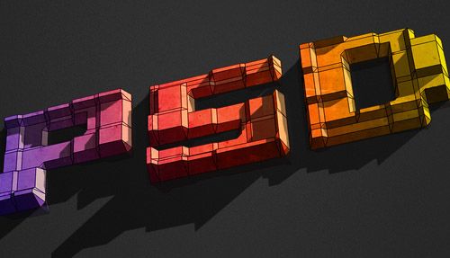 Как создать блоки 3D-текста в Photoshop